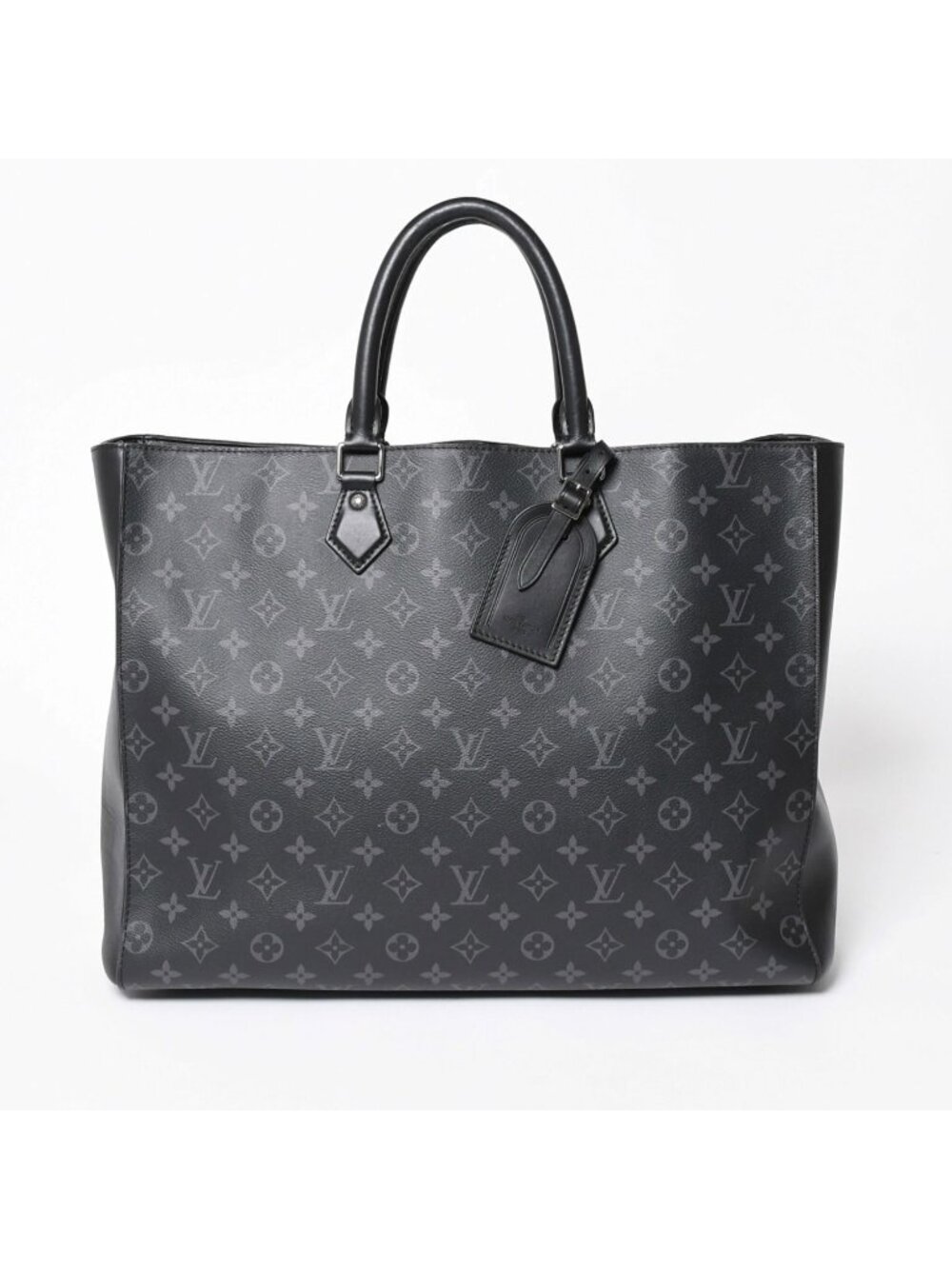 Louis Vuitton Grand Sac Tote Bag Monogram Eclipse Black Silver